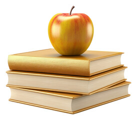 PNG Stack of books with apple publication fruit plant.