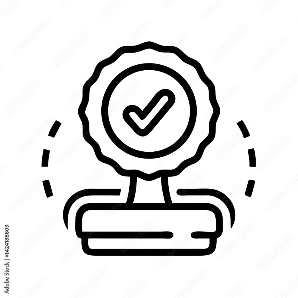 Poster approved quality stamp icon representing certification and validation