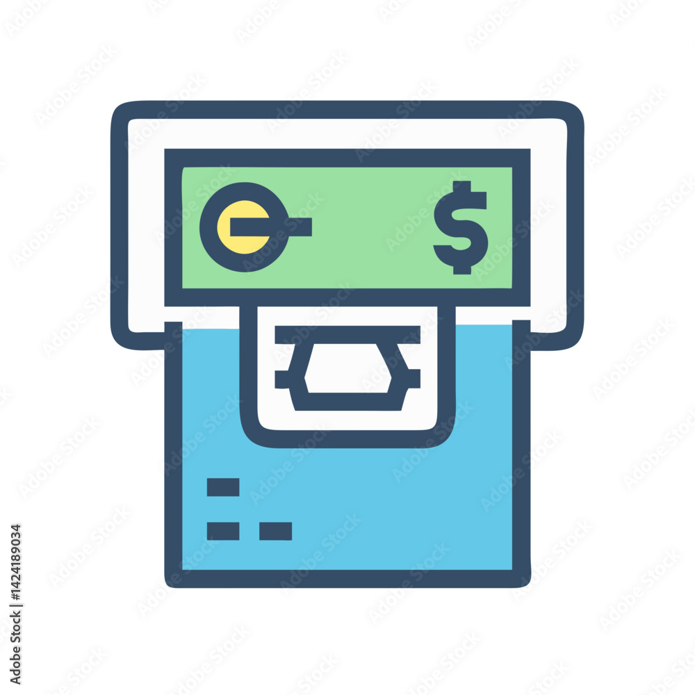 Aufkleber atm banking machine icon representing financial transactions
