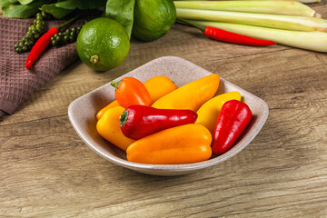 Small baby bell pepper heap