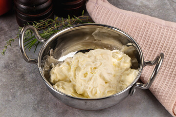 Italian soft young cheese stracciatella