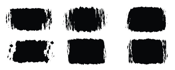 
Black set paint, ink brush, brush strokes, brushes,lines.Brush stroke paint boxes on white background - stock vector.