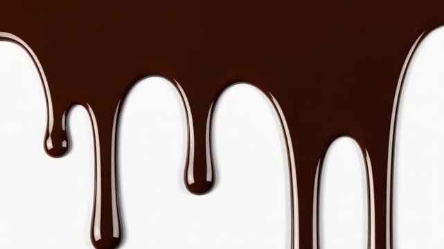 melted chocolate dripping on white