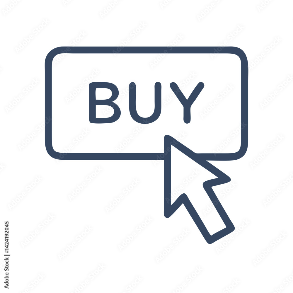 Aufkleber Buy Button with Cursor Icon Representing Online Purchase and Shopping