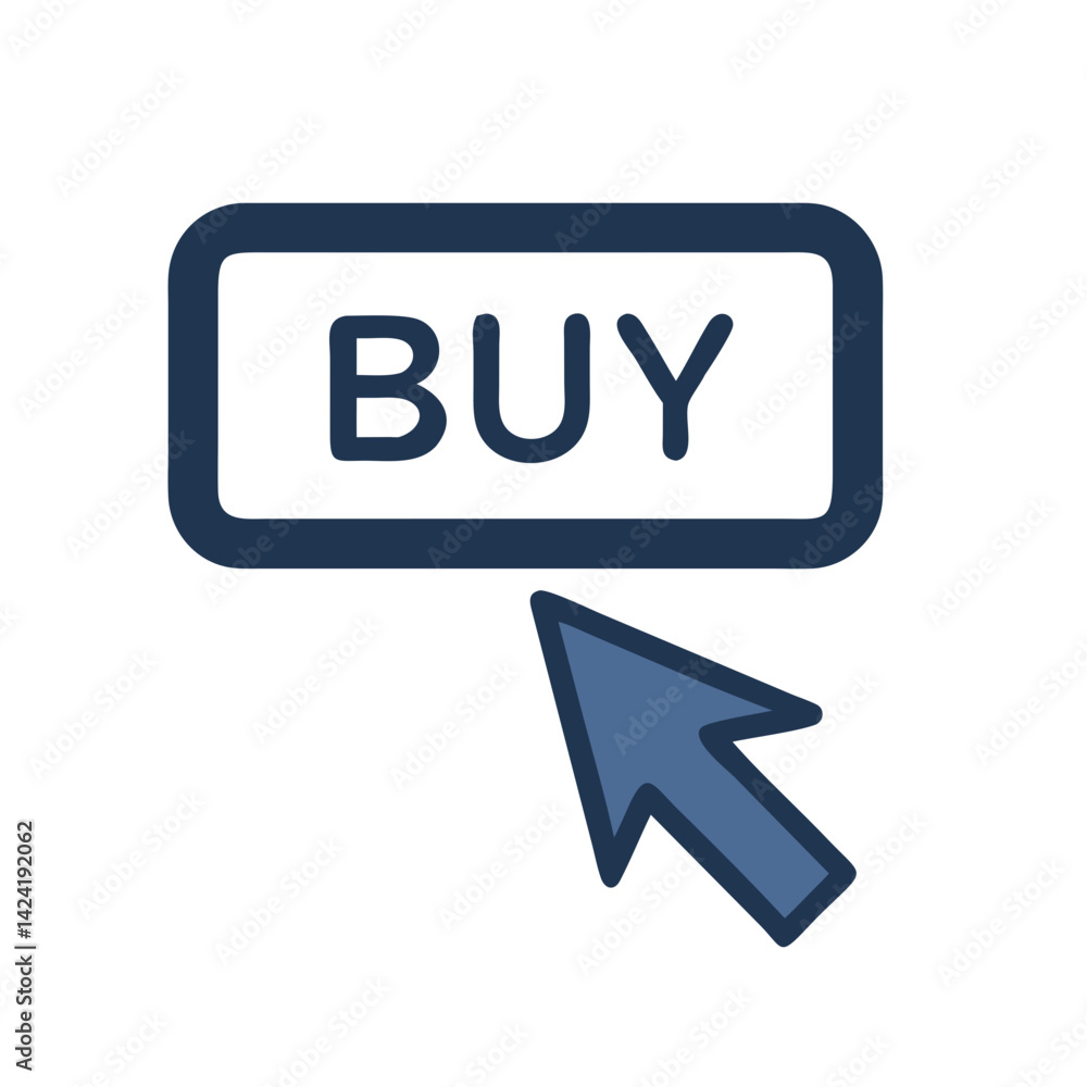 Aufkleber buy button with cursor icon representing online purchase and shopping