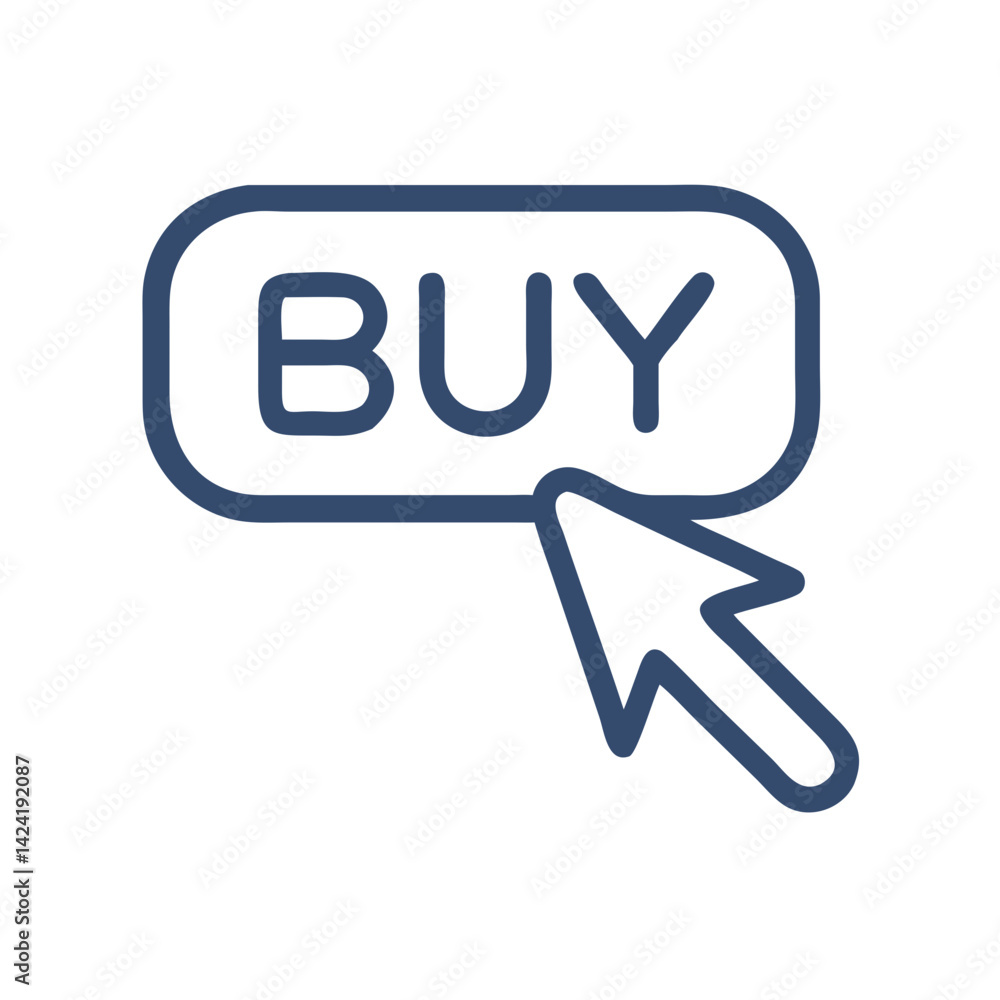 Aufkleber buy button with cursor icon representing online purchase and shopping