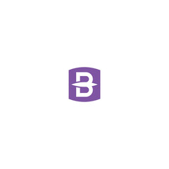 Letter B Gun Bolt Logo with White Background