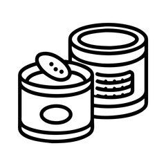 Canned Food Icon Representing Preserved Meal Storage and Emergency Supply