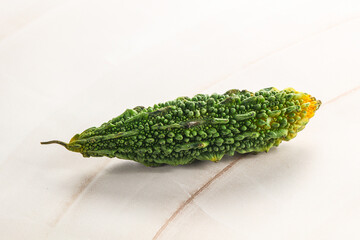 Raw green exotic tropical bitter melon