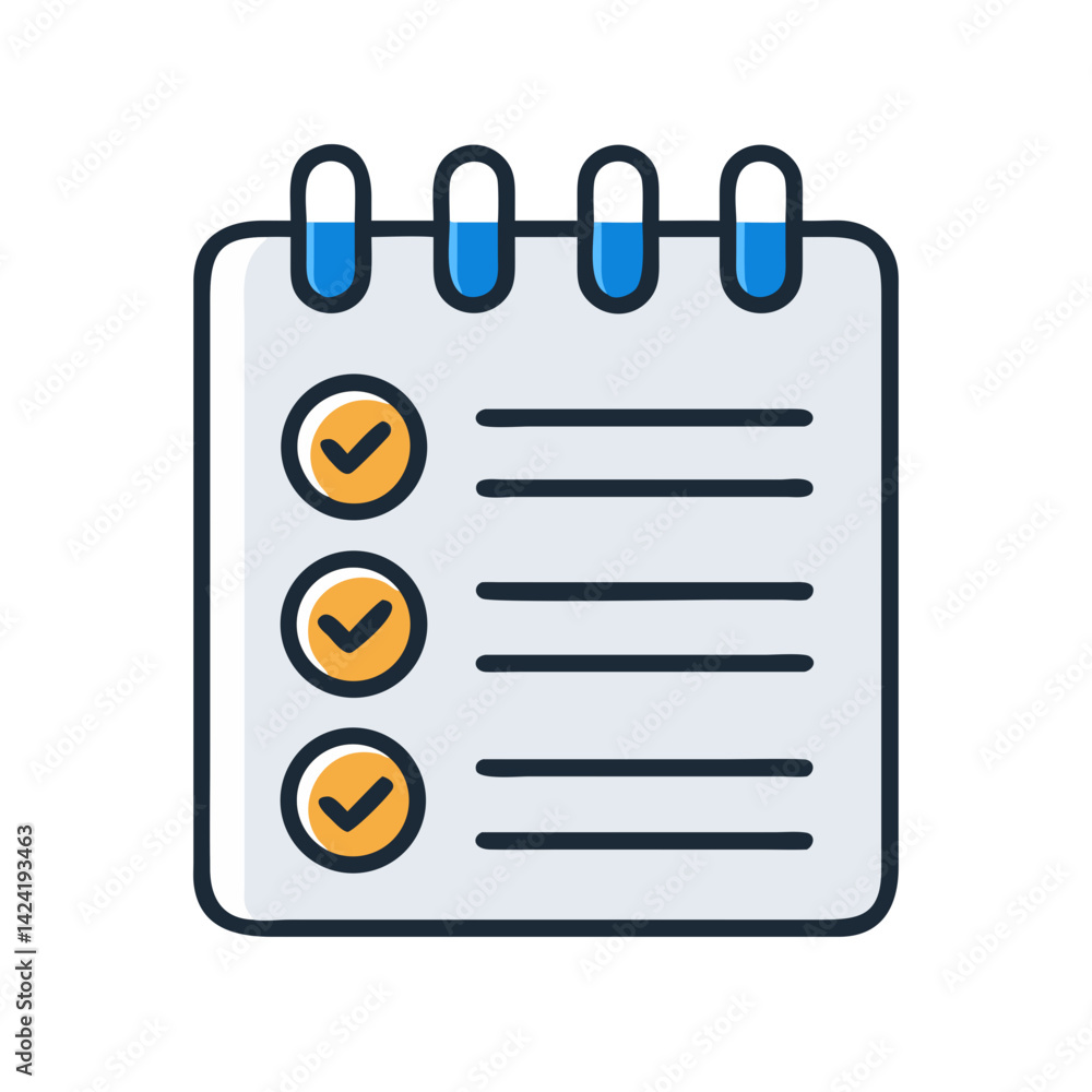 Aufkleber checklist notepad with priorities icon representing task management and organization
