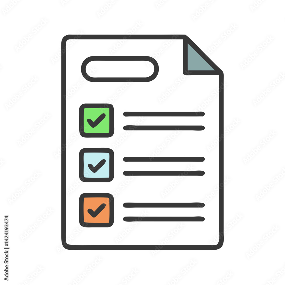 Aufkleber checklist with marked options icon representing task completion or selection
