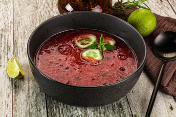 Sweet watermelon gazpacho with cucmber