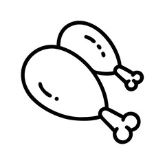 Chicken Drumstick Icon Representing Poultry Meat Cut