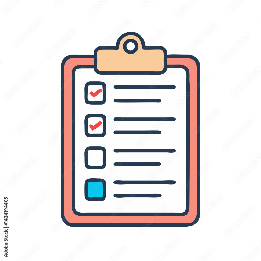Aufkleber clipboard with checklist icon representing task completion or to-do management