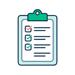 Fototapeta premium Clipboard with Checklist Icon Representing Task Completion or To-Do Management