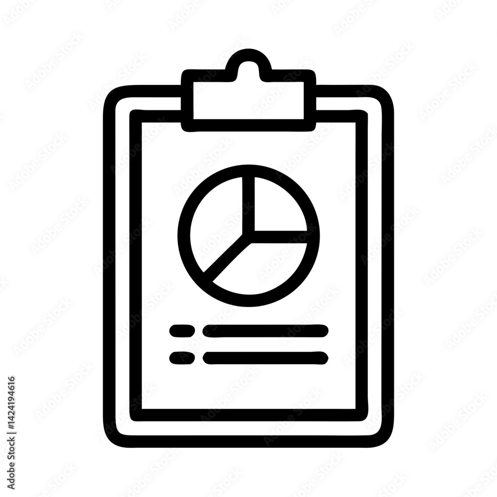 Leinwandbilder clipboard with pie chart icon representing data analysis or business report
