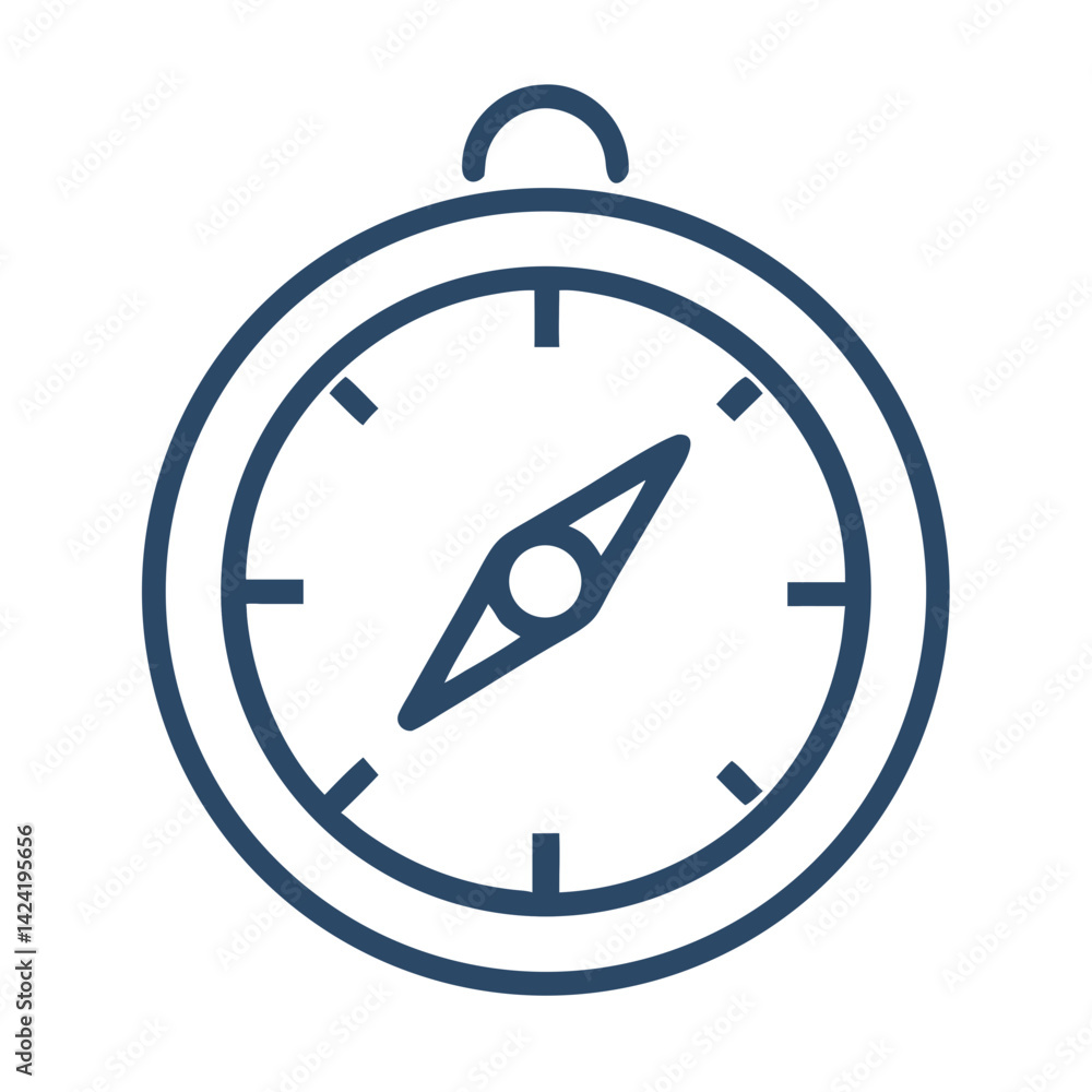 Aufkleber compass icon representing directional navigation or geographic orientation