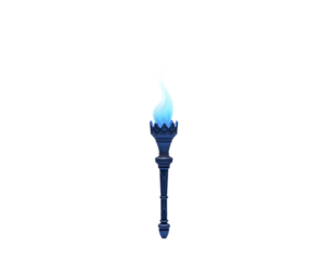 Stylized Blue Flame Torch