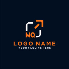 WQ initials minimal modern technology logo design