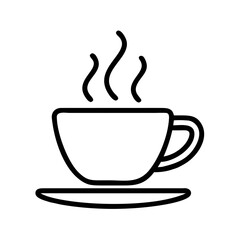 Coffee Cup Icon – Hot Drink Outline Symbol Vector Illustration