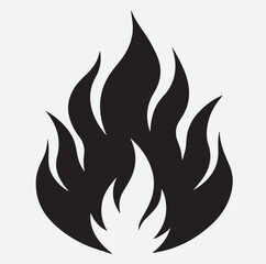 fire flames silhouette vector art illustration, fire flames set