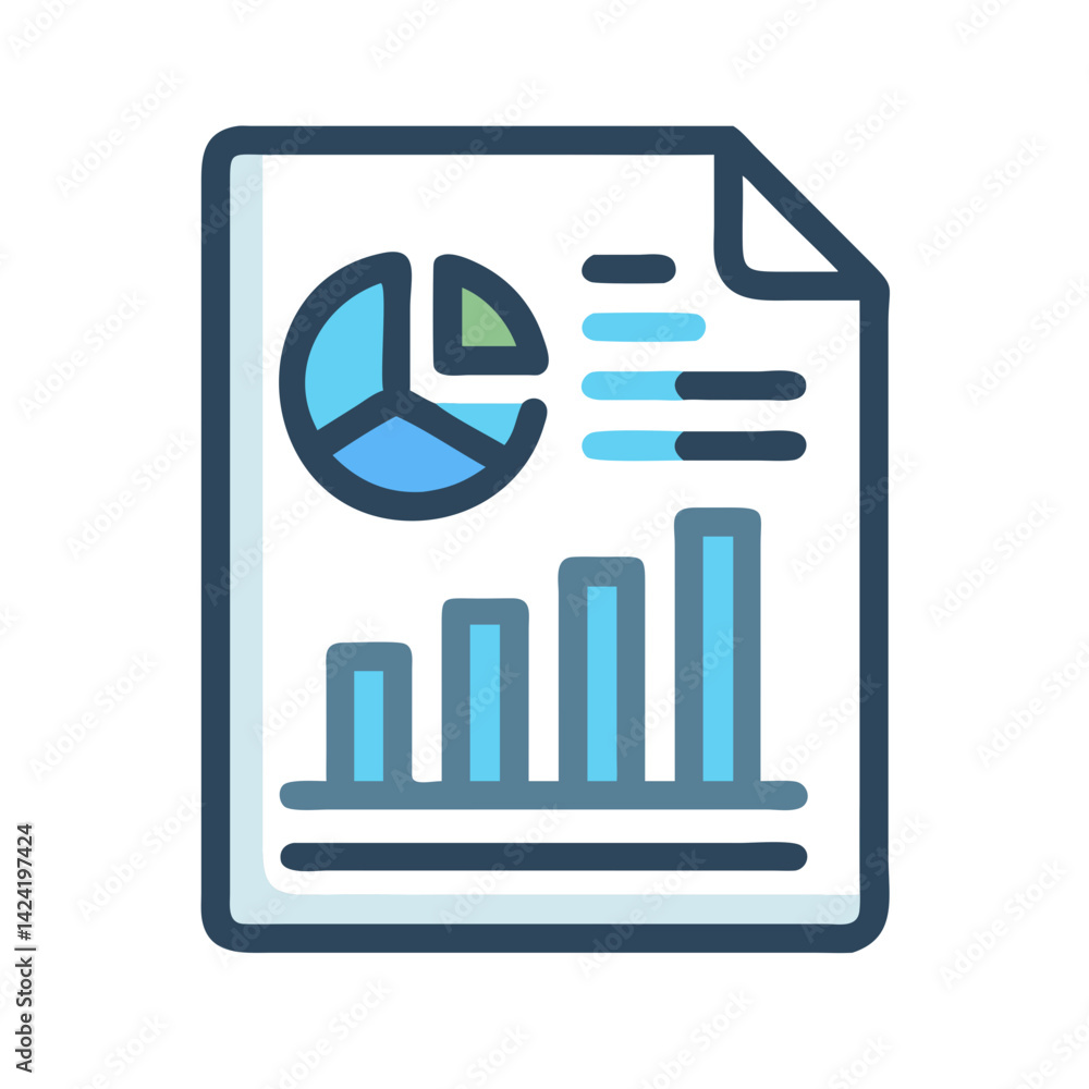 Leinwandbilder data report icon representing business performance or analytical summary
