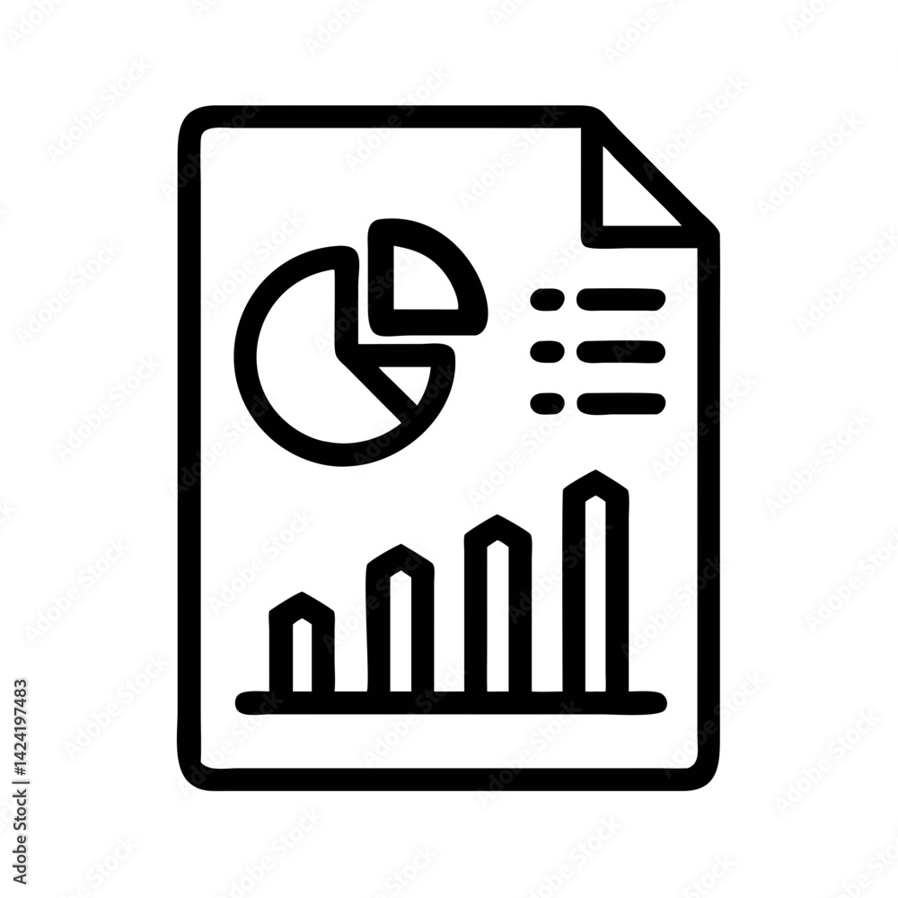 Leinwandbilder data report icon representing business performance or analytical summary