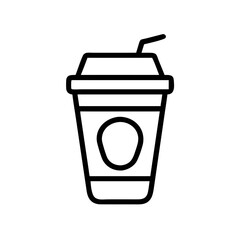 Takeaway Drink Cup Icon – Beverage Outline Vector Illustration