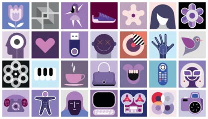 Fotobehang Set of Vector Decorative Design Elements ©  danjazzia