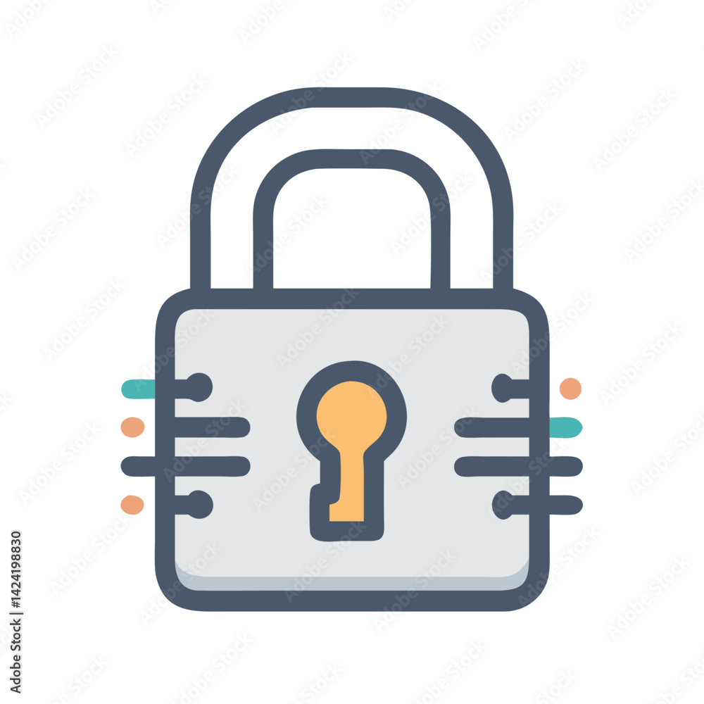 Poster Digital Padlock for Security Icon Representing Online Protection or Data Privacy
