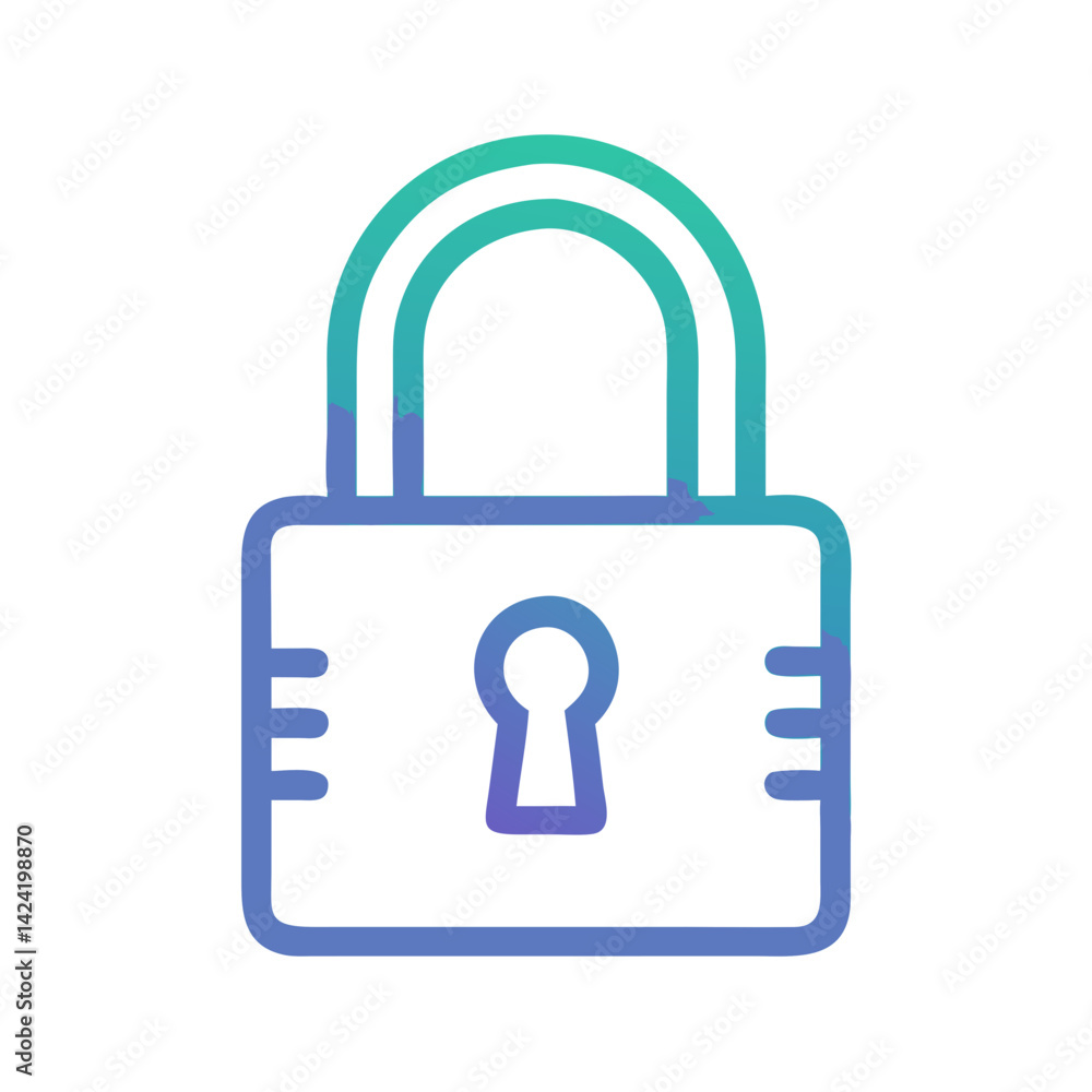 Leinwandbilder digital padlock for security icon representing online protection or data privacy