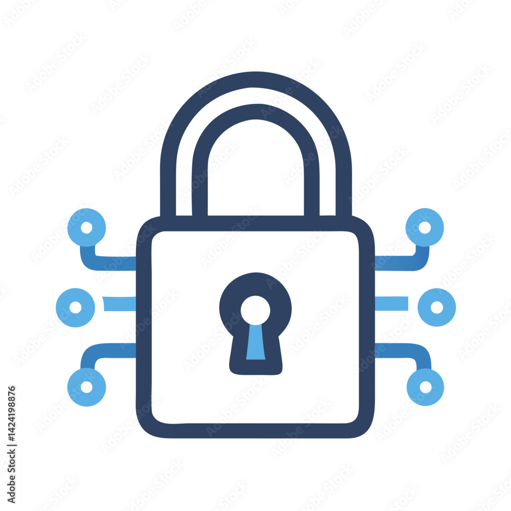 Aufkleber digital padlock for security icon representing online protection or data privacy