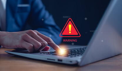 Cybersecurity, Internet cyber crime, Hacker working on computer, Compromised information.