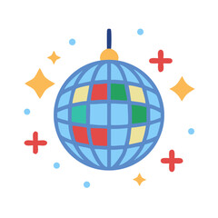 Disco Ball Party Decoration Icon Representing Dance Event or Celebration Ambience