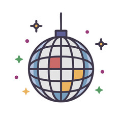 Disco Ball Party Decoration Icon Representing Dance Event or Celebration Ambience