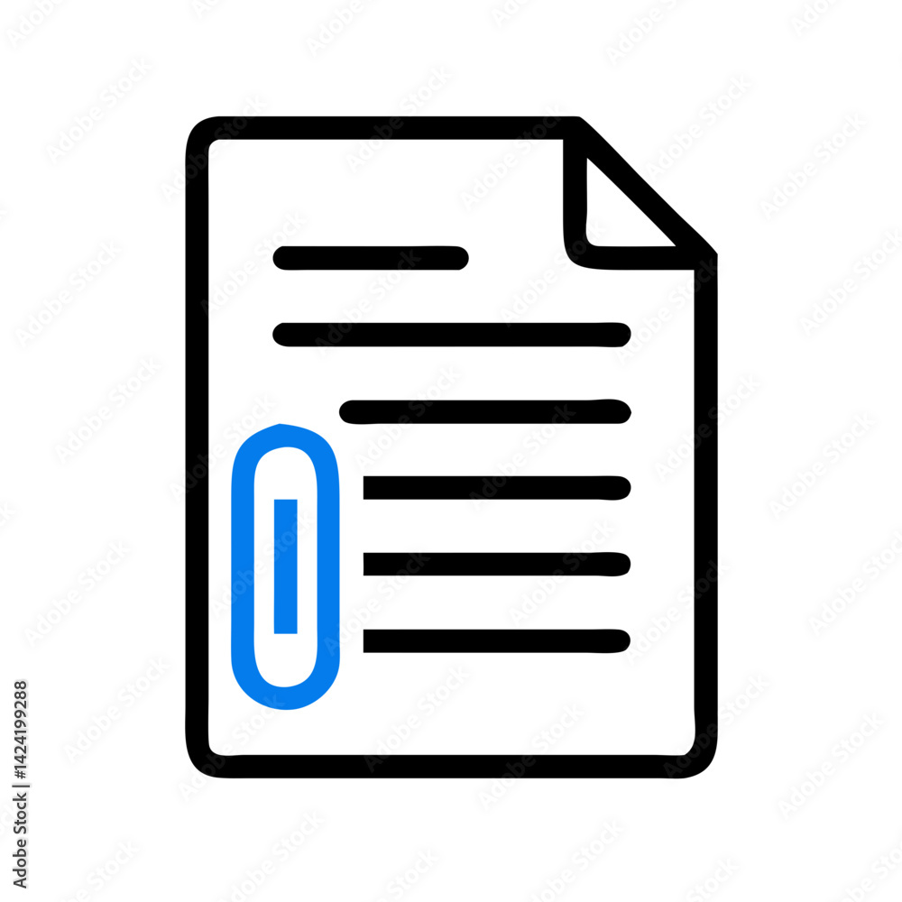 Leinwandbilder document sheet with paperclip icon representing attached files and organization