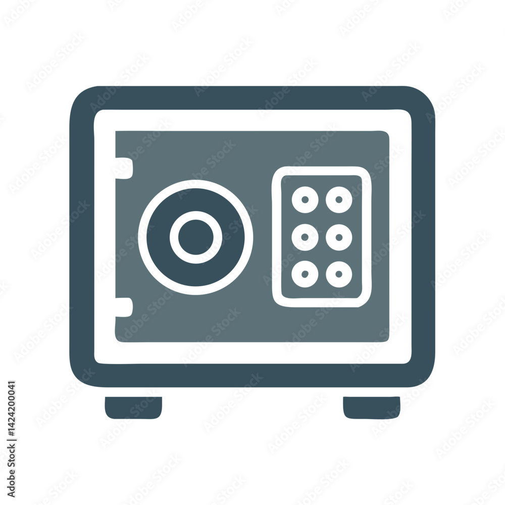 Aufkleber electronic safe lockbox icon representing secure storage and protection
