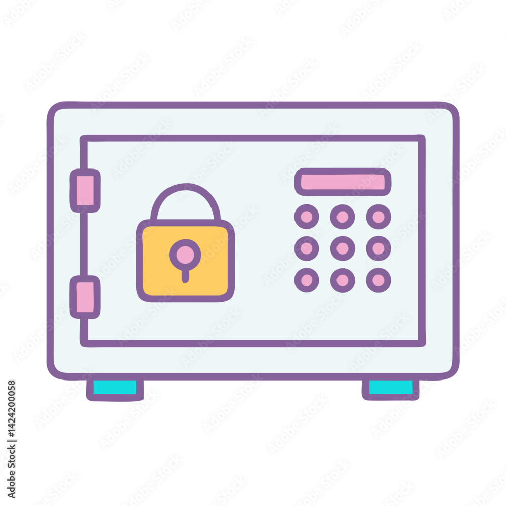 Aufkleber electronic safe lockbox icon representing secure storage and protection