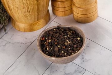 Pepper corn mix in the bowl