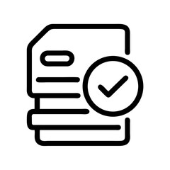 File Stack with Checkmark Icon Representing Organized Documents and Completed Tasks