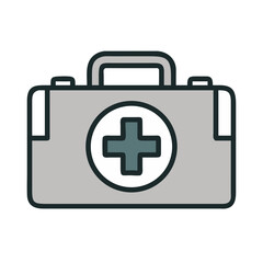 Obraz premium First Aid Kit Icon Representing Emergency Medical Care and Health Assistance