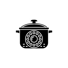 creative details Pressure Cooker Icon vector Illustration