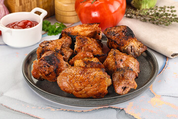 Grilled pork neck meat shashlik