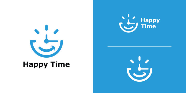 logo design combination watch and face,symbol icon idea creative.