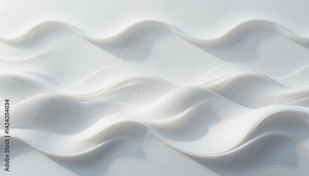 Poster fluid motion patterns abstract art minimalist design contemporary studio close-up view elegant white