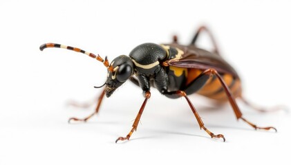Close-up of a single insect on pure white background, illustration, white, animal