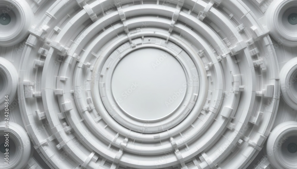 Poster dynamic circular design element abstract space digital art minimalistic environment close-up view mo