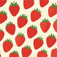 strawberry vector seamless strawberry pear pattern. Background design for print