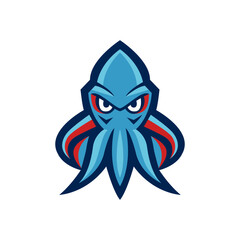 Squid mascot logo design vector art on a white background