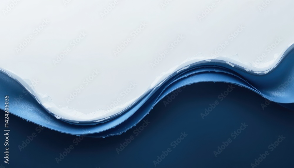 Poster fluid motion of white paint on deep blue background artistic display abstract design studio environm
